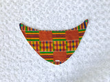 Orange Kente Bandana Bib