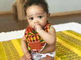 Orange Kente Bandana Bib
