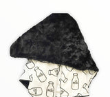 Black and White Milk Bottle Baby Blanket