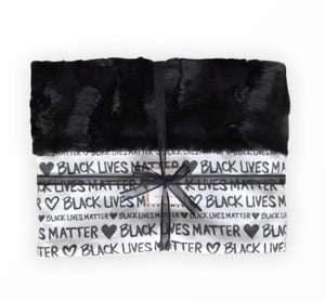 Black Lives Matter Blanket-White Minky